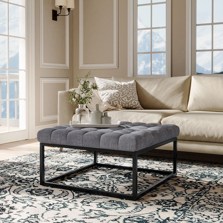 Grey ottoman deals coffee table